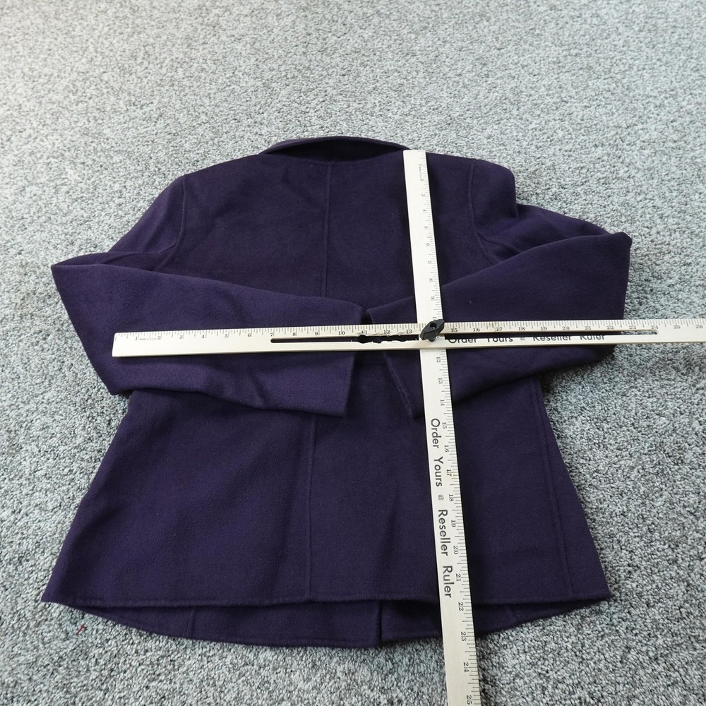 St John Jacket Womens 6 Purple Angora Wool Cashmere Double Breasted Pea Coat Top - Picture 10 of 16